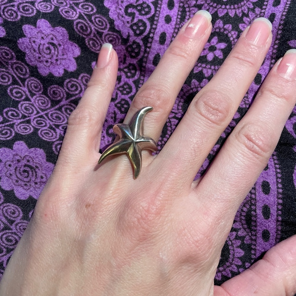 2/30$ Starfish 925 sterling silver ring